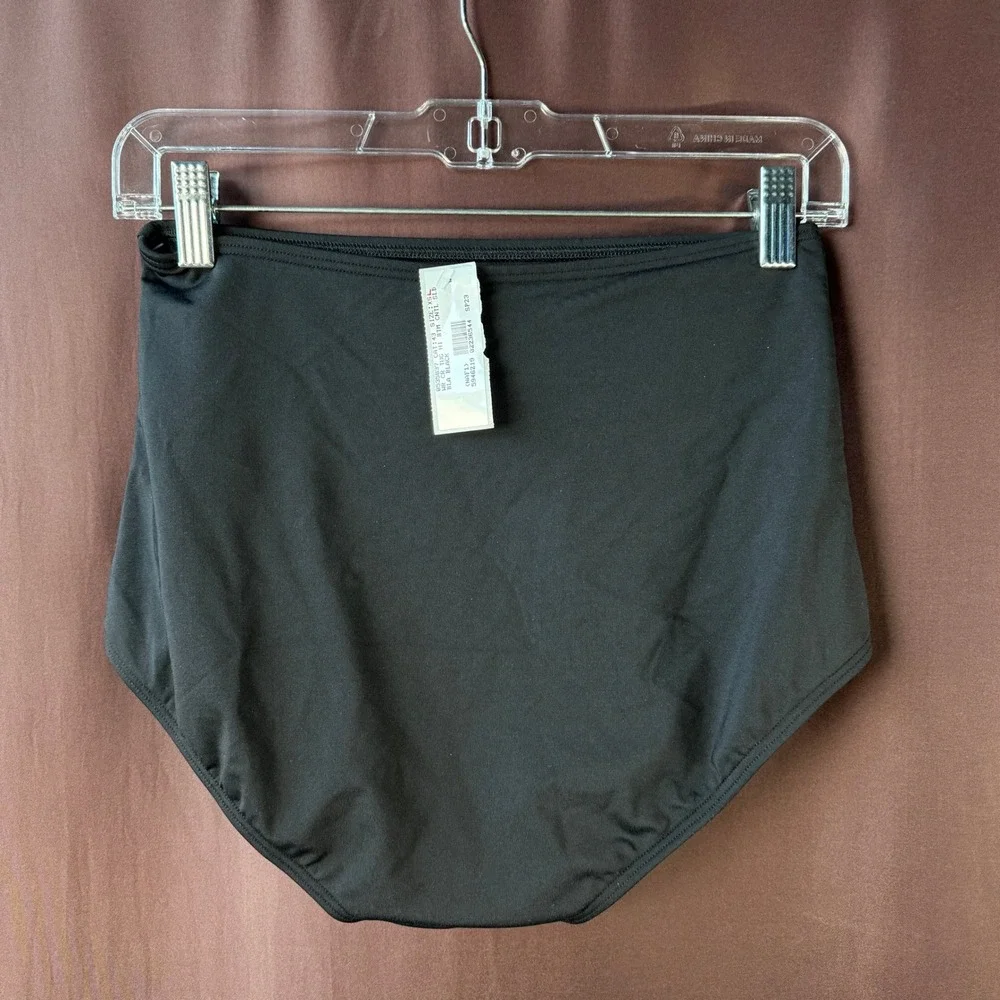 Lands' End Womens XS LONG Tummy Control High Waisted Tugless Bikini Swim Bottoms